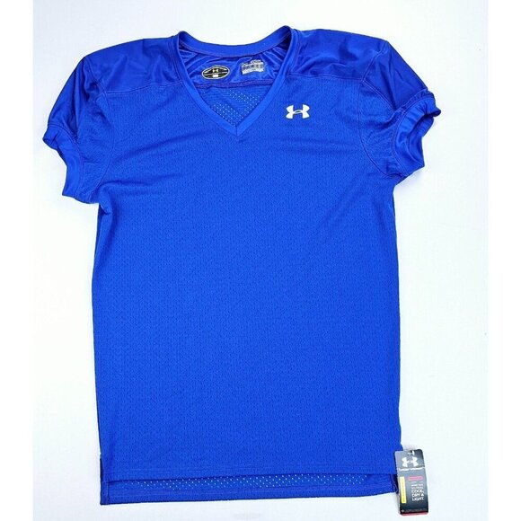 Under Armour Size 2XL Men's Blue Loose Heat Gear Performance Football Jersey NWT - Picture 1 of 10